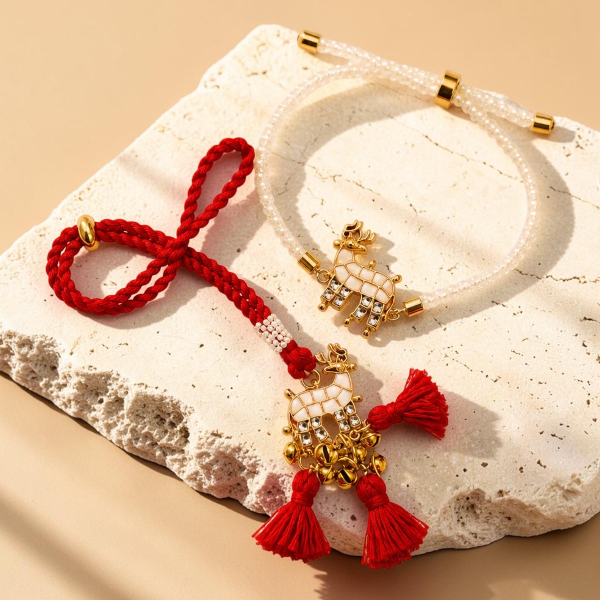 Imperial Deer Kundan on a festive background