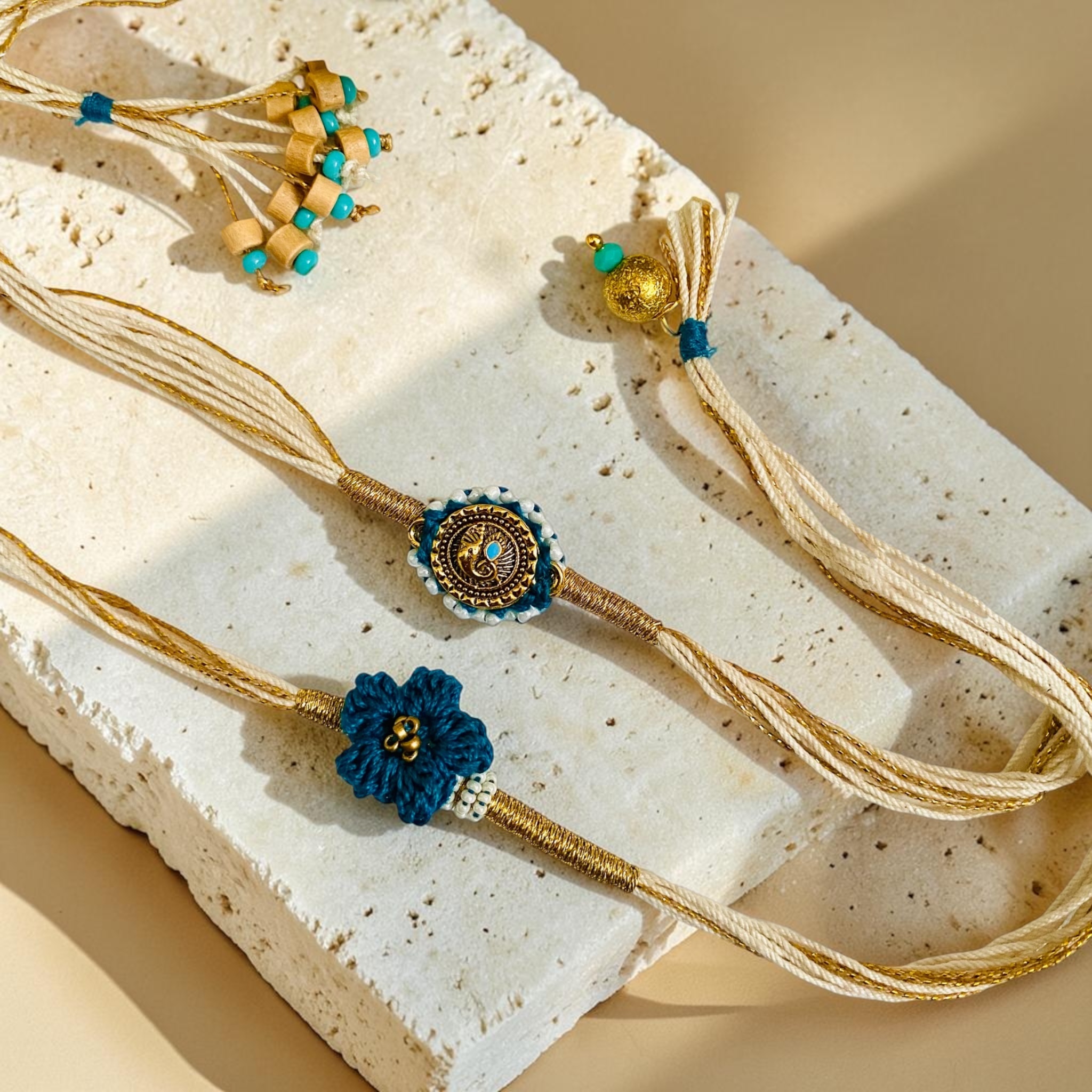 Artisan Crochet Bloom on a festive background