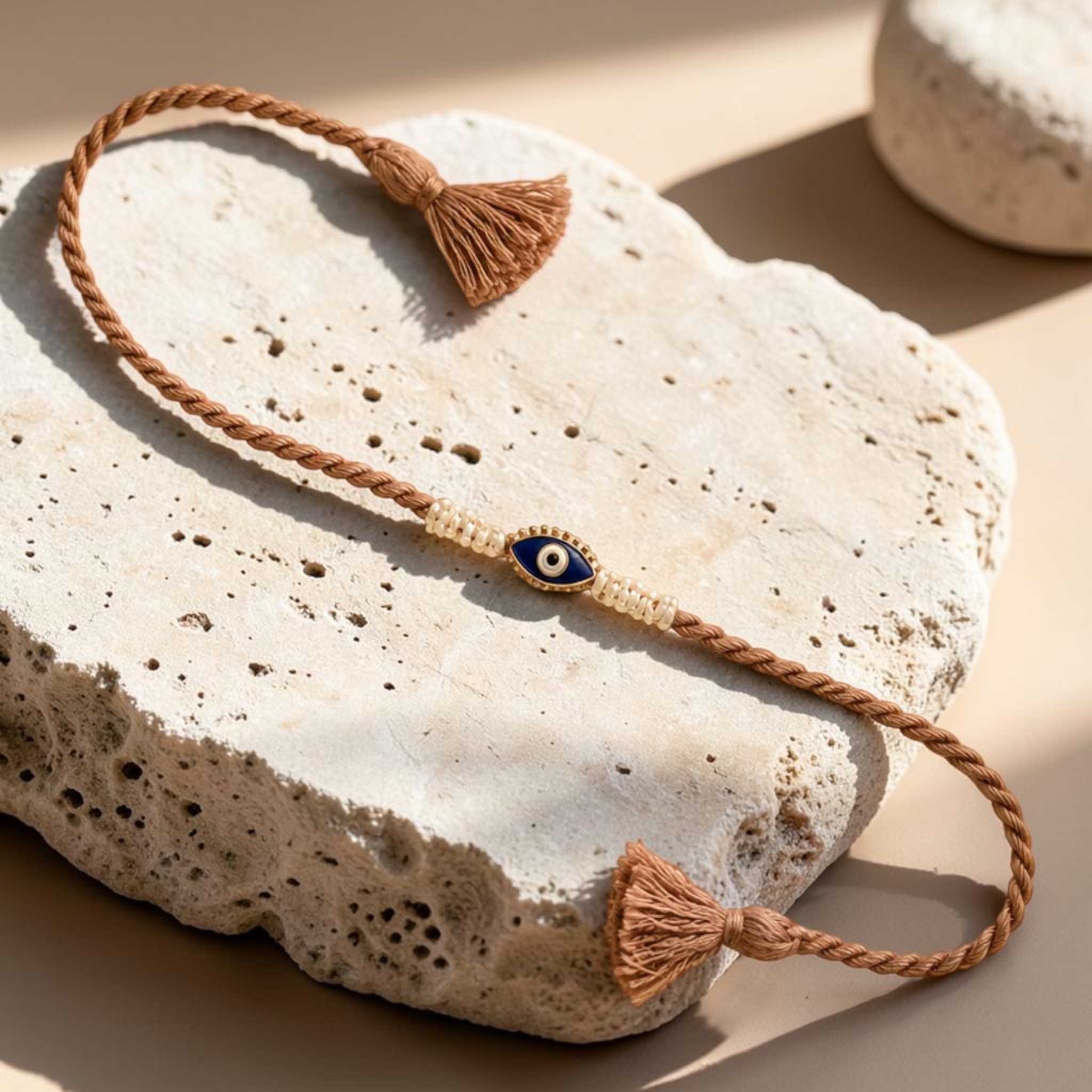 Handmade Evil Eye on a festive background